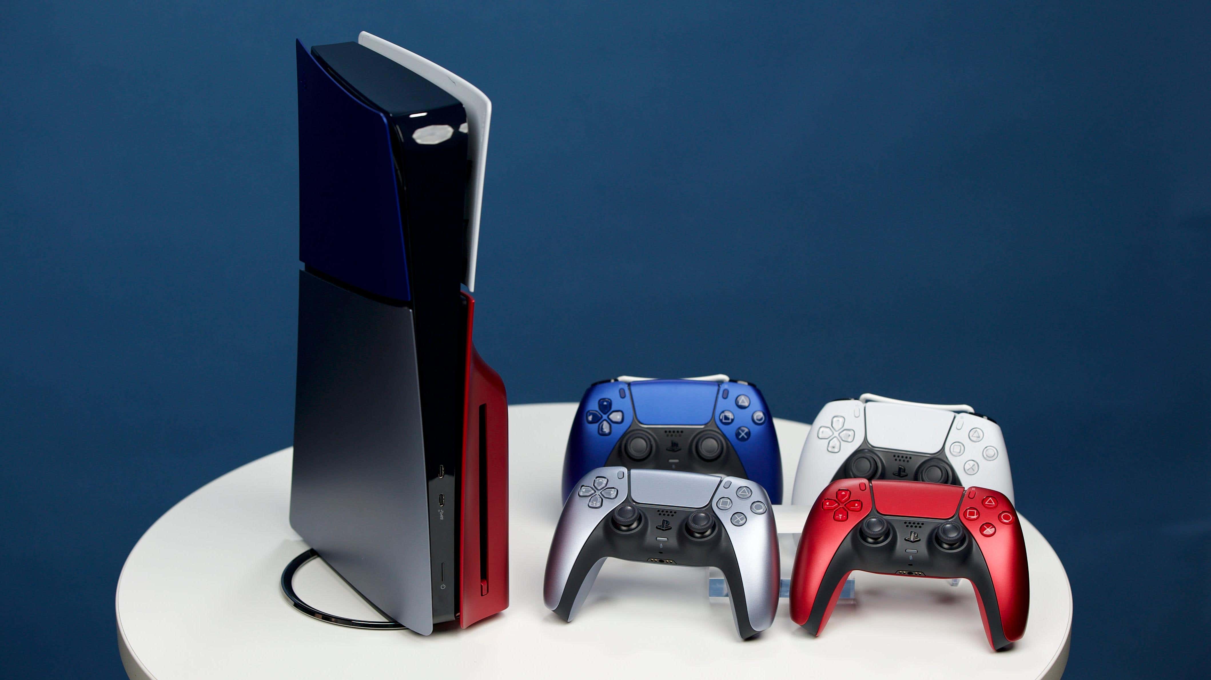 The PlayStation 5 comes in white, red, silver, and blue.